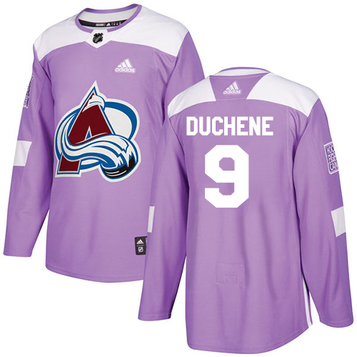 Adidas Avalanche #9 Matt Duchene Purple Authentic Fights Cancer Stitched Youth NHL Jersey - Click Image to Close